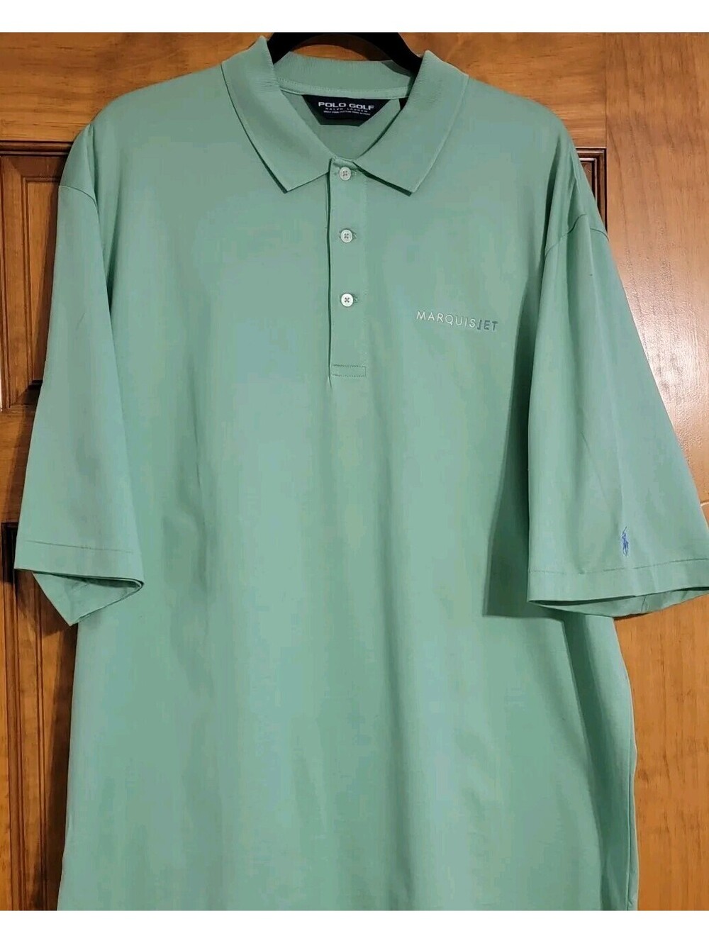 Polo Golf Ralph Lauren Shirt Mens XL Marquis Jet 100% Cotton Blue Teal Green